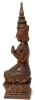 Vintage Wooden Thai Praying Temple Guardian Statue | 17.5" Tall - 6