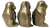 Vintage Set of 3 Brass "Hear No Evil, See No Evil, Speak No Evil" Monkey Figures | Made in Korea | 4.75" Tall - 4