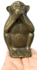Vintage Set of 3 Brass "Hear No Evil, See No Evil, Speak No Evil" Monkey Figures | Made in Korea | 4.75" Tall - 6