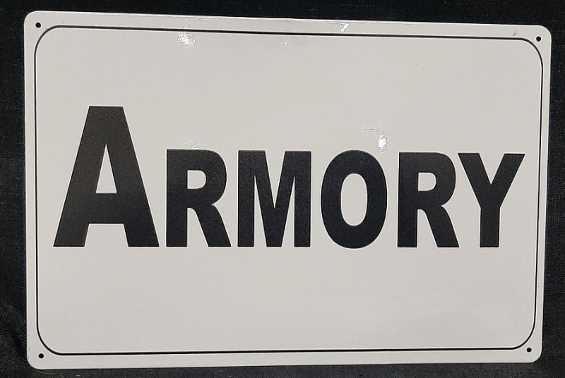 New Armory Metal Sign - 1ft X 9"