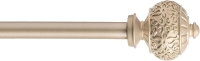 New - Sheffield Home Enchante Accessories Intricate Carved Finial Curtain Rod 66"-120" , Satin Nickel . Stock photos used
