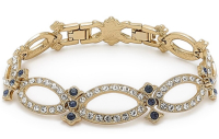 Grace Kelly Princess of Monaco Collection Diamond & Sapphire Crystal Oval Link Bracelet