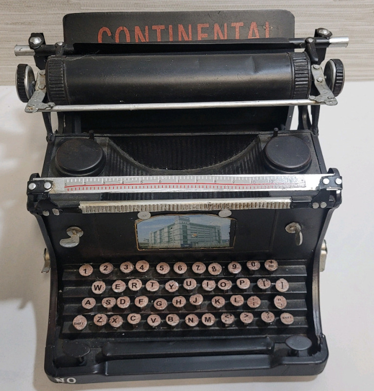 Continental Toy Tin Typewriter , Non-Working For Show Only . Measures 9.5"&times;8"&times;12"