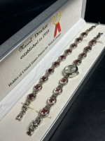 Marcel Drucker Mauve Millefiori Watch & Bracelet Set Boxed