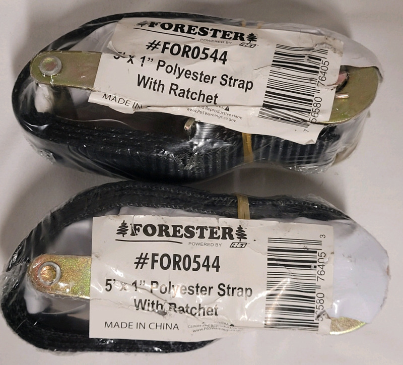 New - Forester 1"&times;5ft. Polyester Strap with Ratchet , two (2) Straps
