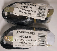New - Forester 1"&times;5ft. Polyester Strap with Ratchet , two (2) Straps