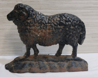 Cast-Iron Sheep Door Stop , measures 10"&times;7.5" . Some rust present