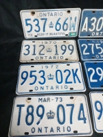 Vintage Ontario License Plates 1970 ,1971, 1972, 1973
