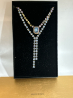 HEIDI DAUS 2 Piece Tanzanite Crystal Necklaces Boxed Stunning