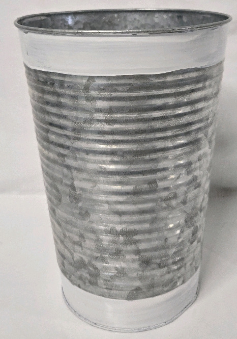 6 New | 10.5" Tall Metal Planter Buckets With White Accent