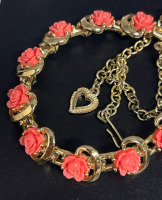 Vintage Celluloid Carved Rose Choker