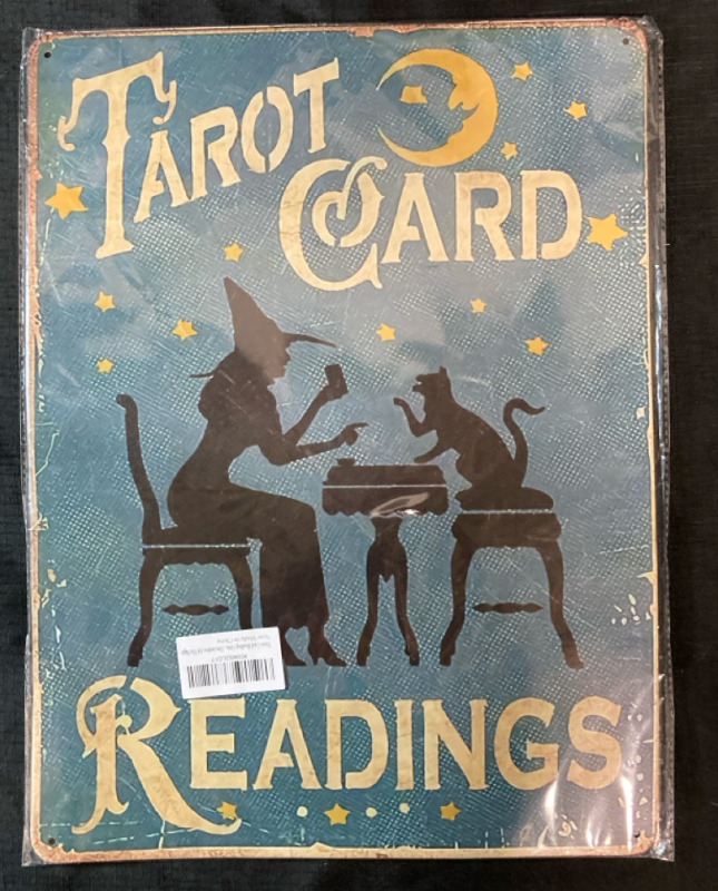 New Tarot Card Readings Metal Sign 12&rdquo; wide x 16&rdquo; wide