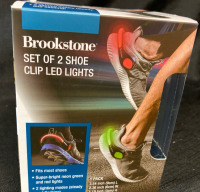 New Set of 2 Brookstone Shoe Clip LED Lights