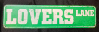 New Metal Lovers Lane Sign 15.5&rdquo; wide x 4&rdquo; tall