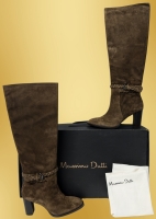 New Ladies Size 7.5 | Massimo Dutti Leather Riding Boots with Cotton Storage Bag & Box | Retails for Over $200!