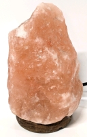 Great Himalayan Pink Salt Lamp with Dimmer Switch | 7.4" Tall on 3.5" Diameter Wood Base