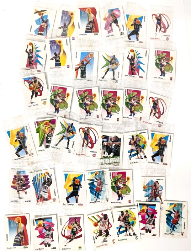 31 Mini Sealed Vintage 1991 NBA Basketball Trading Cards in Tin | Each Card 1.25" x 1.5" (+ 7 Loose)