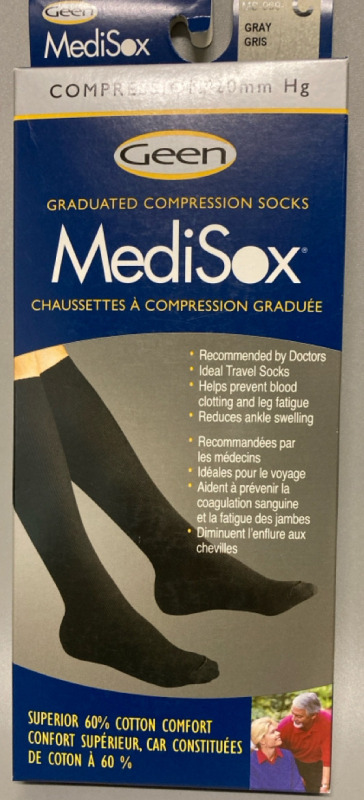 New Size Men&rsquo;s 7-8 | 20 mm Hg Geen MediSox Graduated Compression Socks