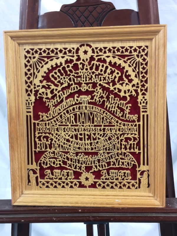 Vintage Wood Carved The Lord's Prayer - 13" by 14.75"