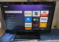 31" Emerson TV With Roku Box. Both Units Power On.