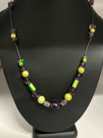 Silver Rainforest Toggle Beaded Necklace