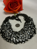 ZARA Statement Japanned Modern Rhinestone Bib Necklace - 4