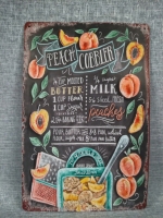 New "Peach Cobbler " Metal Tin Sign 12x8"
