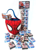 New Plush Amazing Spider-Man 2 Treat Basket (6.5" Tall) & 40 New Packs of Ultimate Spider-Man Temporary Tattoos | 4 Tattoos per Pack