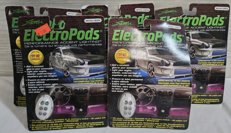 5 Pcs New | ElectroPods White L.E.D Performance Accent Lighting For Vehicles