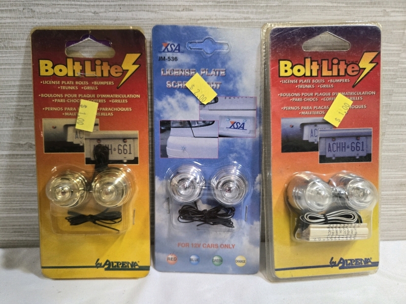 3 Pcs New | Boltlite L.E.D Liscense Plate Bolts | Can Be Used on Bumper Trunks Or Grills