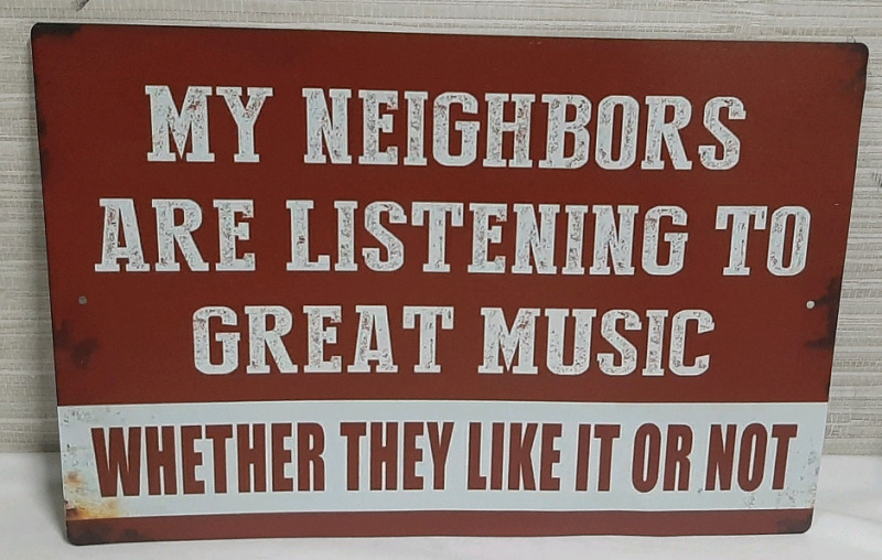 New Neighbors Metal Sign - 1ft X 8"