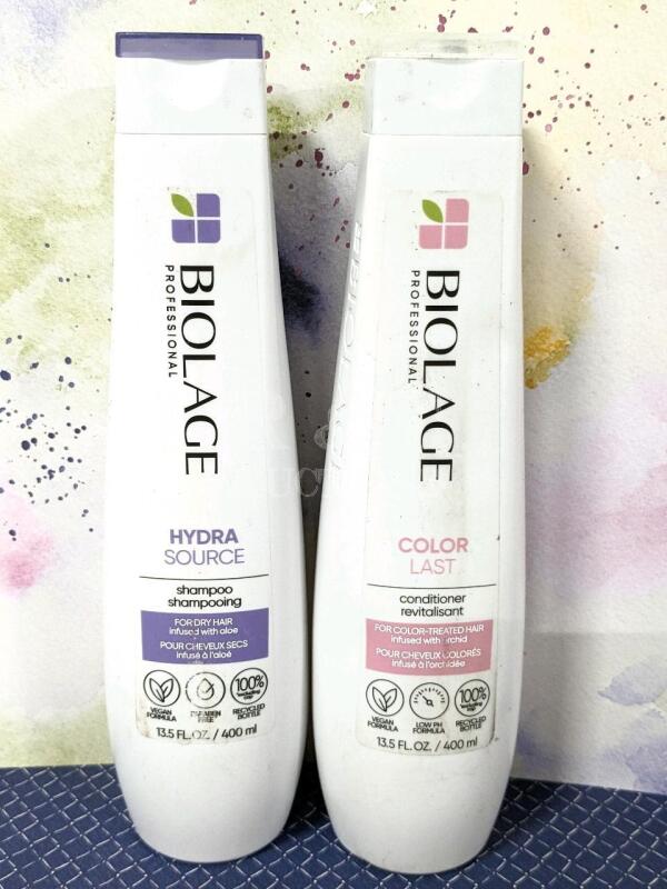 New BIOLAGE Hydra Source Shampoo & Color Last Conditioner 400ml ea