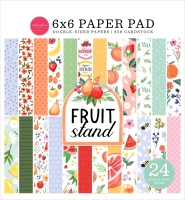 6 New Carta Bella FRUIT STAND 6x6 Paper Pads for Scrapbooking | 24 Double Sided Pages Each | Retails for Over $60!