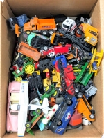 Box FULL of Vintage Diecast & Plastic Toy Vehicles | Hot Wheels, ERTL, John Deere, Pepsi, Ford & More | Box measures 8.75" x 12" x 5.5" Tall