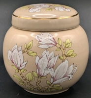 Vintage Sadler England Magnolia Ceramic Lidded Jar | 3.75" Tall