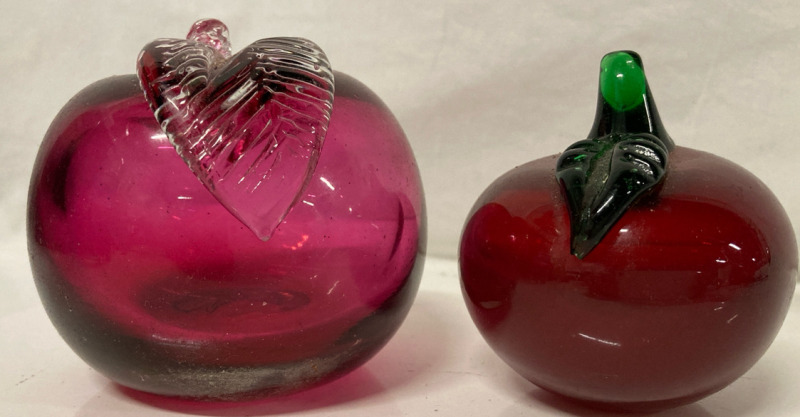 2 Collectable Glass Apples