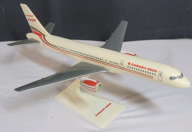 Vintage Canada 3000 Boeing 757 Model Plane . Measures 9.5" long