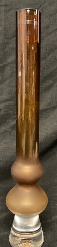 Vintage 17&rdquo; Long Glass Bud Vase Made in Poland