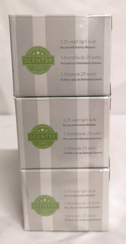 3 New Scentsy 25 Watt Light Bulbs - For Scentsy Warmers