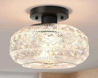 New - Apoto Globe Glass Semi-Flush Mount Ceiling Light . Stock photos used , see photos for measurements
