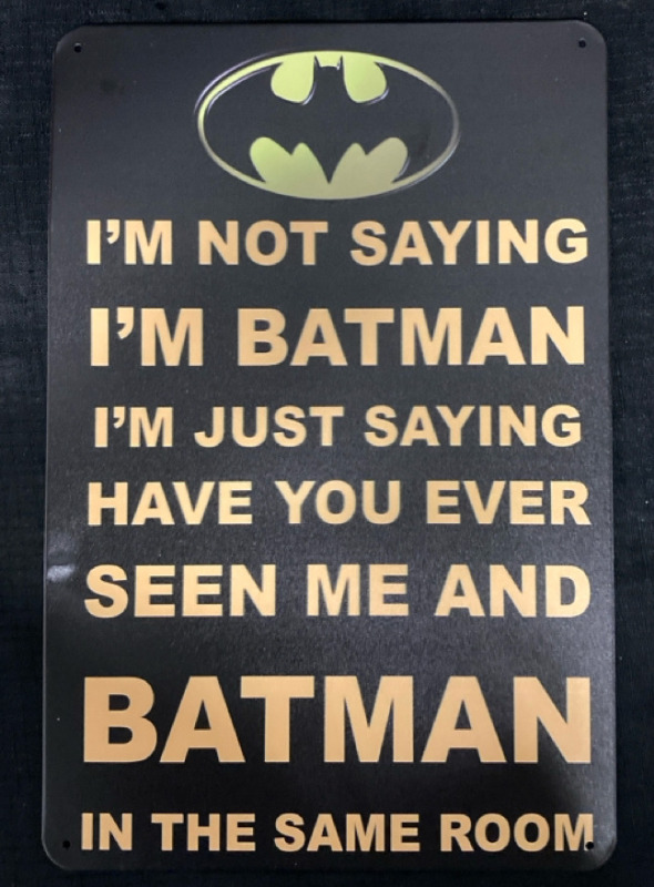 New Batman Metal Sign 8" x 12"