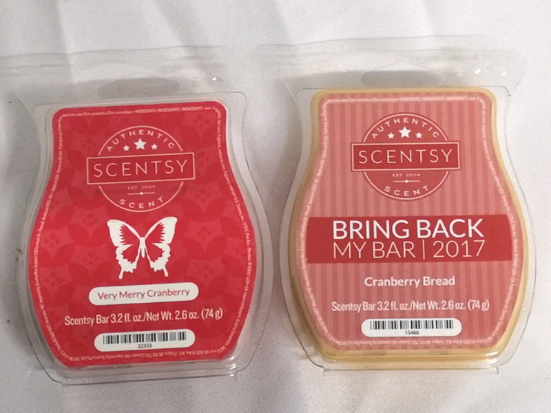 2 New Scentsy Bars Very Merry Cranberry & Cranberry Bread - 74g