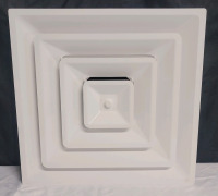 New - QUICK CONNECT HT-2X2-SPL6 Plastic Drop-in Ceiling Supply Diffuser, 2' x 2', White