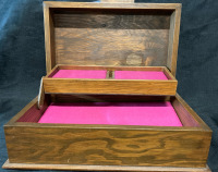 Vintage 2 Tier Wooden Jewelry Box