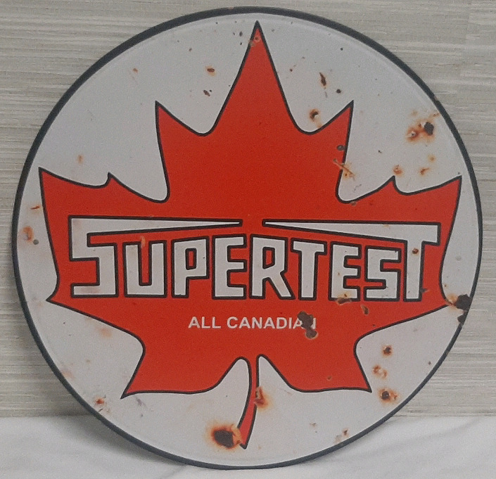 New SuperTest Circular Metal Sign - 6" dm