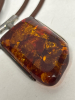 Stunning Sterling 925 Large Baltic Amber Double Leather cord Stamped