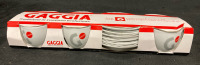 New Gaggia - 6 Espresso Cups & Saucers . Cups 3&rdquo;