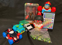 Assorted Children&rsquo;s Toy lot incl Vtech Text & Ho Learning Phone. Tallest Figure 10 1/2&rdquo;