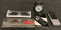 Vintage to New Men&rsquo;s Mixed Miscellaneous Lot incl 2 Sunglass Clips. Sony Voice Recorder 4 1/2&rdquo; Long