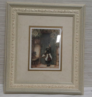 The Visitor Girl Print by Arthur Hopkins Framed - 16" X 15.5"